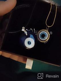 img 6 attached to Blue Evil Eye Protection Necklace and Bracelet Set: Turkish Lucky Pendant, Blue Eyes Glass, Leather Rope Chain/Stainless Steel for Women, Men, Boys, and Girls