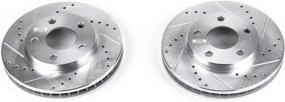 img 1 attached to 🔥 Power Stop AR8250XPR Front Evolution Drilled & Slotted Rotor Pair: Enhanced Performance Brake Rotors"