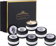 6 pack aromatherapy scented candles for home, men's candle gift set with 6 different scents, 150h long lasting soy wax stress relief & relaxation logo