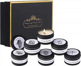 img 4 attached to 6 Pack Aromatherapy Scented Candles For Home, Men'S Candle Gift Set With 6 Different Scents, 150H Long Lasting Soy Wax Stress Relief & Relaxation