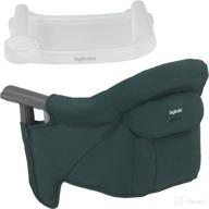 🟢 dark green inglesina fast table hook-on high chair booster: foldable, portable dining seat with storage pocket for babies and infants up to 36 months logo