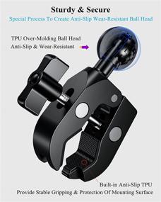 img 2 attached to 📱 BRCOVAN Aluminum Alloy 1-Inch Ball Handlebar Clamp Mount Base for Rails 0.5 to 2 Inches in Diameter, Compatible with RAM Mounts B Size 1-Inch Ball Double Socket Arm and Bike Motorcycle Phone Mount Holder