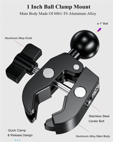 img 3 attached to 📱 BRCOVAN Aluminum Alloy 1-Inch Ball Handlebar Clamp Mount Base for Rails 0.5 to 2 Inches in Diameter, Compatible with RAM Mounts B Size 1-Inch Ball Double Socket Arm and Bike Motorcycle Phone Mount Holder