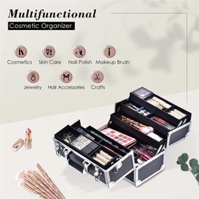 img 1 attached to Organize Your Makeup Like A Pro With The Extra Large Professional Train Case