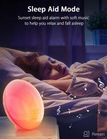 img 2 attached to 🕗 NexiGo Sunrise Alarm Clock with APP & Voice Control, Bedside Reading Light, Dual Alarms, 9 Special Lighting Modes, 5 Natural Sounds, and 11 Sleep Aid Sound Night Light