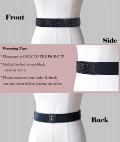 img 3 attached to Sparkling Rhinestone Elastic Waist Belt For Women'S Party Dress- ALAIX Stretchy Shiny Bling Belt