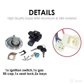 img 2 attached to Complete Yamaha Motorcycle Ignition Switch & Fuel Cap Set with Seat Lock and 2 Keys - Fits YFZ1000 R1 2007-2011, YFZ600 R6 2006-2011