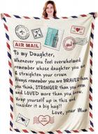 🎁 artbeck mom-daughter soft cozy flannel blanket - letter design, warm & fluffy throws for kids & adults: perfect gift for christmas, birthdays, 50x60 inches logo