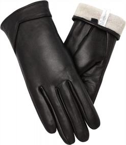 img 4 attached to Women'S Genuine Leather Touch Screen Gloves - Perfect For Winter Texting & Driving | Vislivin