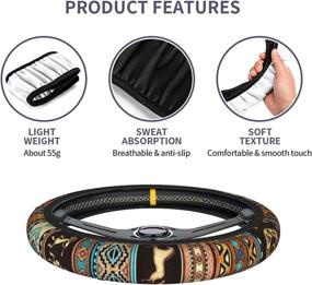 img 1 attached to Boho Ethnic Pattern Steering Wheel Cover 15 Inch