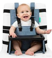 👶 travel high chair booster seat with compact tray - easily attaches to most chairs - portable high chair for travel - must-have baby travel accessories logo