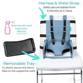 img 1 attached to 👶 Travel High Chair Booster Seat with Compact Tray - Easily Attaches to Most Chairs - Portable High Chair for Travel - Must-Have Baby Travel Accessories