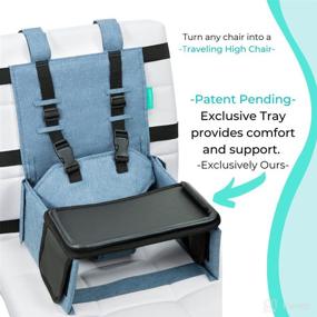 img 3 attached to 👶 Travel High Chair Booster Seat with Compact Tray - Easily Attaches to Most Chairs - Portable High Chair for Travel - Must-Have Baby Travel Accessories