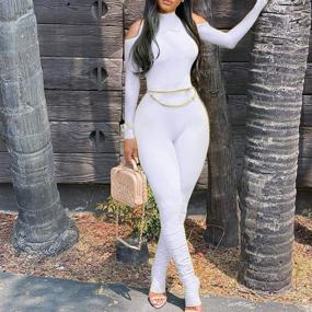 img 2 attached to Get Ready To Turn Heads With Our Women'S Long Sleeve Bodycon Jumpsuit With Cold Shoulder And Chain Detail - Perfect For Clubbing