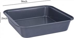 img 3 attached to DONOUCLS Nonstick Square Cake Pans Bakeware, 9-Inch Heavy Duty Carbon Steel Premium Baking Pan, Gray