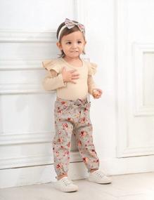 img 2 attached to 👶 Cute Baby Girl Winter Outfit: KANGKANG Baby Romper + Pant Set in Light Brown - 3pcs