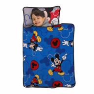 disney mickey mouse blue and grey toddler nap mat logo