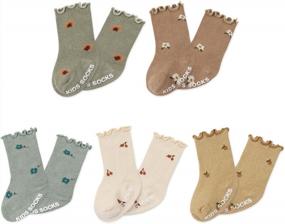 img 4 attached to нескользящие хлопковые носки для новорожденных мальчиков весной и осенью | Детские носки для малышей и девочек в возрасте 0-3 лет