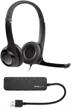 🎧 logitech h390 usb headset with noise cancelling mic and knox gear 4 port usb hub bundle: ultimate audio solution with added connectivity logo