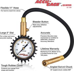 img 3 attached to 📏 Accu-Gage RH60XA Professional Tire Pressure Gauge - Rubber Guard, Angled Swivel Chuck, 60 PSI