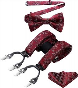 img 4 attached to 🎄 Festive Fashion: HISDERN Christmas Snowflake Suspenders Trouser for a Stylish Holiday Look