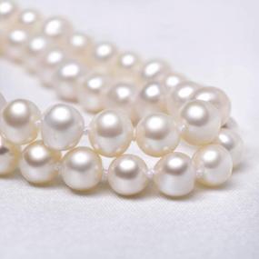 img 2 attached to High-Quality Freshwater Cultured Round Pearl Necklace In Sterling Silver With AAAA Graded White Pearls, Perfect For Women'S Neckwear In 18"/20" Length