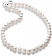 high-quality freshwater cultured round pearl necklace in sterling silver with aaaa graded white pearls, perfect for women's neckwear in 18"/20" length logo