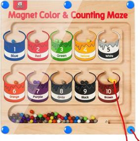 img 4 attached to Engage Your Little One With GAMENOTE'S Magnetic Maze - A Fun And Educational Toy For Toddlers With Counting, Matching, And Fine Motor Skills Activities!