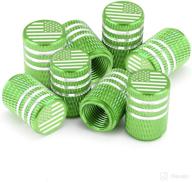 premium metal rubber seal tire valve caps - set of 8, green american flag design | universal fit for cars, suvs, bikes, trucks, motorcycles логотип