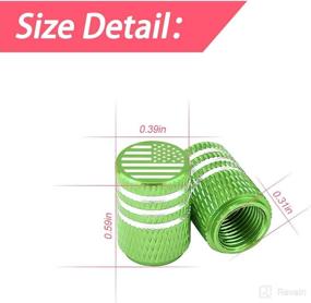 img 3 attached to Premium Metal Rubber Seal Tire Valve Caps - Set of 8, Green American Flag Design | Universal Fit for Cars, SUVs, Bikes, Trucks, Motorcycles