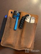 img 1 attached to Chestnut Leather EDC Sheath Pocket Organizer For 4.5" Knife, Flashlight, Pen Loop & More. review by Gene Evans