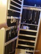 img 1 attached to Lockable Jewelry Armoire With Mirror For Door And Wall, Over-The-Door Cabinet Organizer With Storage For Necklaces, Earrings, Rings - Perfect Valentine'S Day Gift review by Kristen Jain