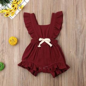 img 3 attached to Sleeveless Ruffled Romper Bodysuit: The Perfect Summer Outfit For Newborn Baby Girls!