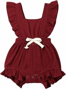 img 4 attached to Sleeveless Ruffled Romper Bodysuit: The Perfect Summer Outfit For Newborn Baby Girls!