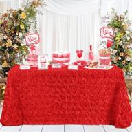 красная скатерть queendream, розетка, скатерть для детского душа, 60x102 дюймов, свадебная скатерть, рождественская скатерть для вечерние украшения логотип