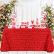 queendream red tablecloth rosette tablecloth for baby shower 60x102 inch wedding tablecloth christmas table cloth for party decorations logo