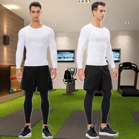 img 1 attached to Athletic Compression Baselayer T Shirt Workout