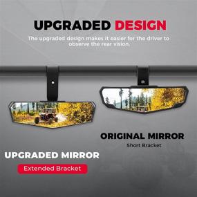 img 1 attached to 🔍 Upgraded UTV Rear View Mirror by kemimoto – Fits 1.75"-2" Crossbar - Ideal for Talon, Polaris RZR, Pioneer, Can Am Commander Maverick, Kawasaki Mule, CFMOTO, Gator – Enhanced Convex UTV Mirror