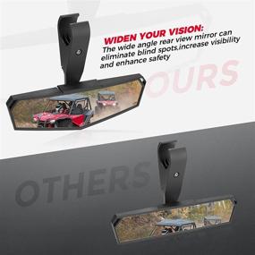 img 3 attached to 🔍 Upgraded UTV Rear View Mirror by kemimoto – Fits 1.75"-2" Crossbar - Ideal for Talon, Polaris RZR, Pioneer, Can Am Commander Maverick, Kawasaki Mule, CFMOTO, Gator – Enhanced Convex UTV Mirror