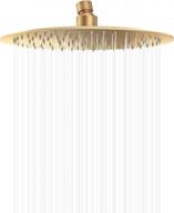 gabrylly 12" rain shower head, stainless steel ceiling mounted rainfall showerhead, brushed gold finish, 2.5 gpm water flow logo