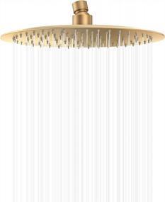 img 4 attached to Gabrylly 12" Rain Shower Head, Stainless Steel Ceiling Mounted Rainfall Showerhead, Brushed Gold Finish, 2.5 GPM Water Flow