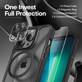 img 2 attached to Ultimate Protection For 13 Pro Max: TAURI 5-In-1 Case With 2X Tempered Glass Screen And Camera Lens Protectors, Military-Grade Drop Protection, And Not-Yellowing Matte Black Finish