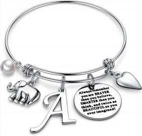 img 4 attached to Dainty Initial Elephant Charm Bracelets: Perfect Gifts For Women & Girls - Ursteel Jewelry