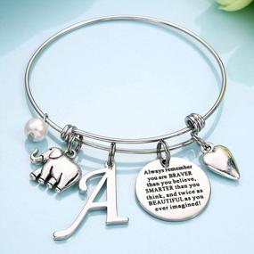 img 2 attached to Dainty Initial Elephant Charm Bracelets: Perfect Gifts For Women & Girls - Ursteel Jewelry