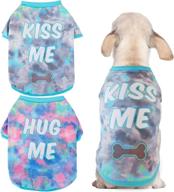 🐾 stylish and comfortable 2-pack dog shirts: tie dye clothes for small medium girl boy, breathable puppy apparel логотип