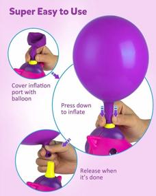 img 2 attached to Портативный электрический насос для надувания воздушных шаров для самостоятельного украшения вечеринок, свадеб, дней рождения, Рождества и детских праздников - Coogam Unicorn Balloon Blower в розово-красном цвете