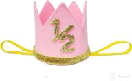 👑 kirei sui baby girls boys first 1/2 birthday crown headband логотип