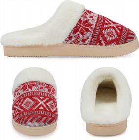 img 1 attached to Women'S Warm & Cozy Fuzzy Christmas Slippers - Memory Foam House Shoes Gift For Her