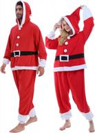 newcosplay унисекс для взрослых санта-клаус олень комбинезон плюшевые одна деталь пижамы рождественский костюм логотип