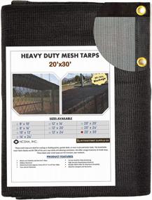 img 4 attached to Premium Quality 20X30 FT Black Knitted Mesh Tarp With Grommets - Ideal For Shading, Garden, Canopy, Pools, And Dump Trucks - 60-70% Shade Protection